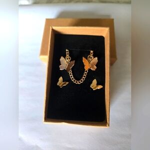 Butterfly Earrings and Choker Chain Set